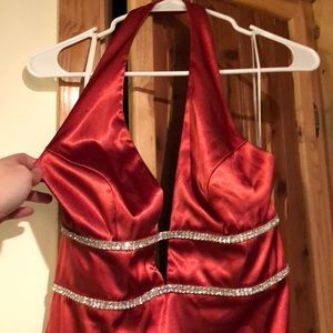 Full length Rust colored formal dress